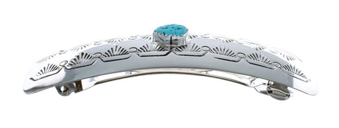 Navajo Sterling Silver Turquoise Hair Barrette AX125155